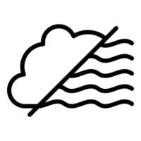 icône de nuage de vague de ciel, style de contour vecteur