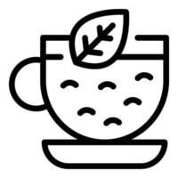 icône de tasse de thé chaud, style de contour vecteur