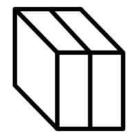icône de boîte d'importation, style de contour vecteur