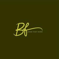 logo bf, logo lettre bf dessiné à la main, logo signature bf, logo créatif bf, logo monogramme bf vecteur
