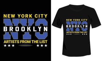 conception de t-shirt nyc avec le brooklyn vecteur