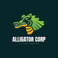 modèle de logo alligator design plat vecteur