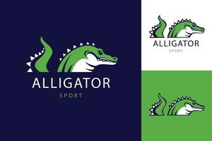 conception de modèle de logo alligator dessiné à la main vecteur