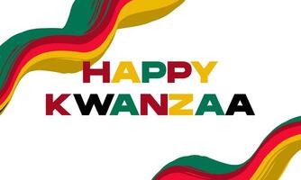 bonne journée kwanzaa. avec bordure de cadre ondulé fluide et fond blanc. histoire noire. affiche, carte, bannière et arrière-plan. vecteur