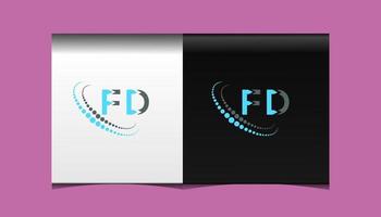 conception créative du logo de la lettre fd. fd conception unique. vecteur