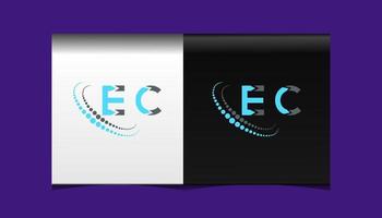 conception créative du logo de la lettre ec. ce design unique. vecteur