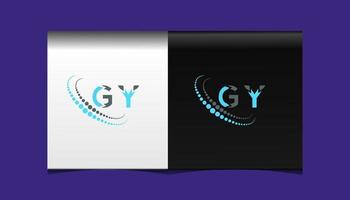 conception créative du logo de la lettre gy. conception unique. vecteur