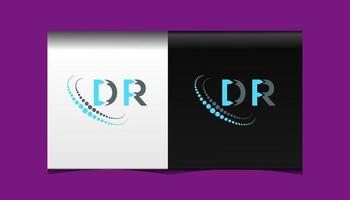 conception créative du logo de la lettre dr. Dr conception unique. vecteur
