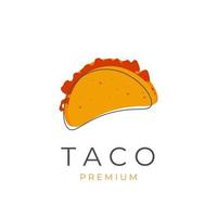 logo d'illustration simple de taco vecteur