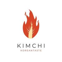 feu kimchi cuisine coréenne illustration logo vecteur