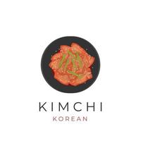 délicieux logo d'illustration de cuisine coréenne kimchi vecteur