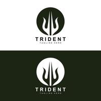 conception d'icône vectorielle de modèle de logo trident, arme de guerre de dieu, puissance de lance de l'océan vecteur