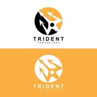 conception d'icône vectorielle de modèle de logo trident, arme de guerre de dieu, puissance de lance de l'océan vecteur