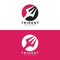 conception d'icône vectorielle de modèle de logo trident, arme de guerre de dieu, puissance de lance de l'océan vecteur