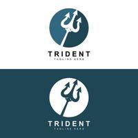 conception d'icône vectorielle de modèle de logo trident, arme de guerre de dieu, puissance de lance de l'océan vecteur