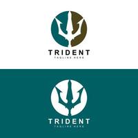 conception d'icône vectorielle de modèle de logo trident, arme de guerre de dieu, puissance de lance de l'océan vecteur