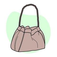 dessin au trait à main levée de la silhouette du sac à main des femmes. vêtement. accessoire vecteur