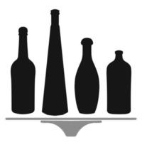 forme de silhouette de bouteille pour alcool, bière, kvas, eaux. contour d'un récipient pour stocker un liquide vecteur