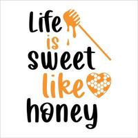 drôle d'abeille cite des phrases avec miel, fleurs, coeur d'abeille, slogans, mot miel, collection d'abeilles de la Saint-Valentin. illustration vectorielle jaune d'été mignon avec carte de motivation de lettrage de miel. vecteur