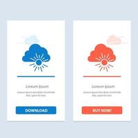nuage nature printemps soleil bleu et rouge télécharger et acheter maintenant modèle de carte de widget web vecteur