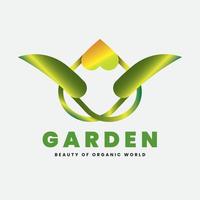 beauté du joli logo de jardin biologique vecteur