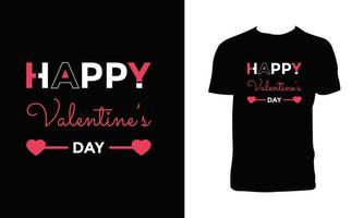 conception de t-shirt de typographie joyeuse saint valentin. vecteur