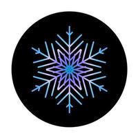 flocon de neige bleu de vecteur à l'icône de fond rond. illustration pour le web