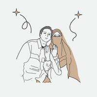 illustration de couple musulman vecteur