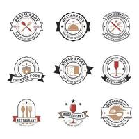 ensemble de logos de restaurant vintage vecteur