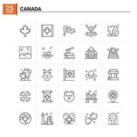 25 ensemble d'icônes du Canada. fond de vecteur