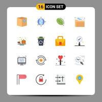 interface mobile jeu de couleurs plates de 16 pictogrammes du dossier d'automne pack modifiable de printemps web moderne d'éléments de conception de vecteur créatif