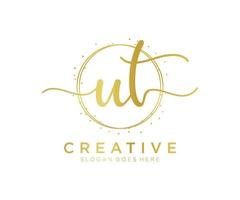initial ut logo féminin. utilisable pour les logos nature, salon, spa, cosmétique et beauté. élément de modèle de conception de logo vectoriel plat.