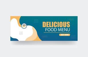 bannière de restaurant bannière de pizza modèle de couverture de menu alimentaire vecteur