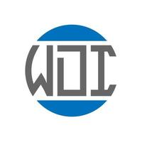 création de logo de lettre wdi sur fond blanc. concept de logo de cercle d'initiales créatives wdi. conception de lettre wdi. vecteur