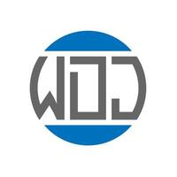 création de logo de lettre wdj sur fond blanc. concept de logo de cercle d'initiales créatives wdj. conception de lettre wdj. vecteur