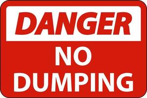 Danger aucun signe de dumping sur fond blanc vecteur
