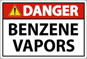 danger vapeurs de benzène signe sur fond blanc vecteur