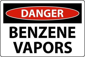 danger vapeurs de benzène signe sur fond blanc vecteur