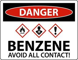 danger benzène éviter tout contact signe ghs sur fond blanc vecteur