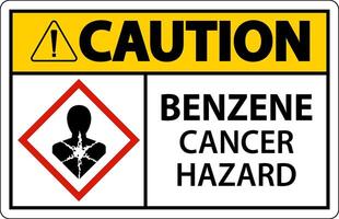 attention danger de cancer du benzène ghs signe sur fond blanc vecteur