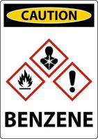 attention benzène ghs signe sur fond blanc vecteur