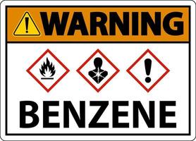 Avertissement benzène ghs signe sur fond blanc vecteur