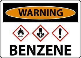 Avertissement benzène ghs signe sur fond blanc vecteur