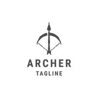 modèle de conception d'icône logo artemis archer vecteur plat