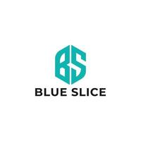lettre initiale abstraite bs ou logo sb de couleur bleue isolé sur fond blanc appliqué pour le logo de l'application téléphonique également adapté pour les marques ou les entreprises ont le nom initial sb ou bs. vecteur