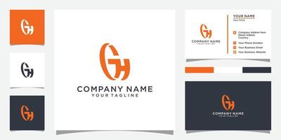 gh ou hg vecteur de conception de logo de lettre initiale.