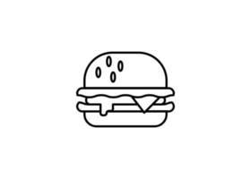 burger icône ligne design illustration vectorielle isolée vecteur