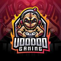 logo de mascotte esport gaming vaudou vecteur