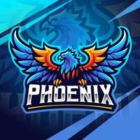 création de logo mascotte phénix bleu esport vecteur