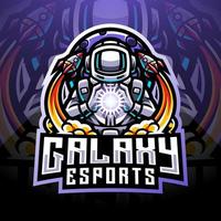 logo de mascotte esport astronaute galaxie vecteur